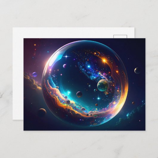 Cosmic Bubble Galaxy Fantasy Art Briefkaart (Voorkant / Achterkant)