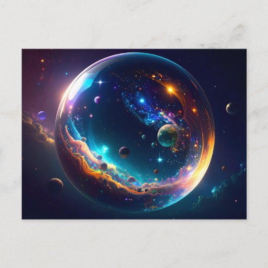Cosmic Bubble Galaxy Fantasy Art Briefkaart (Voorkant)