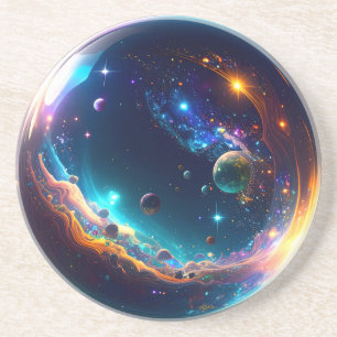 Cosmic Bubble Galaxy Fantasy Art Zandsteen Onderzetter