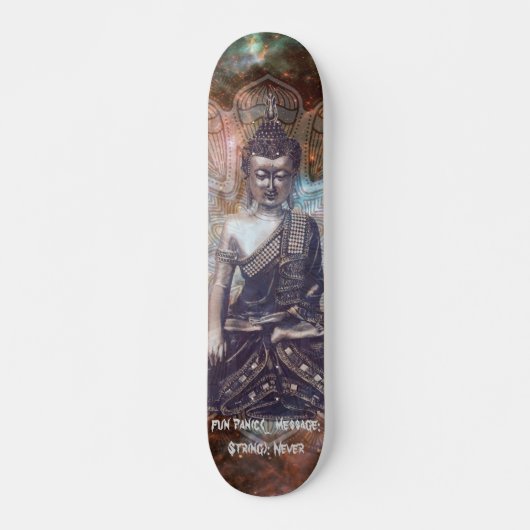 Cosmic Buddha's Cadence Code "Nooit panic" 7'3/4" Skateboard (Voorkant)