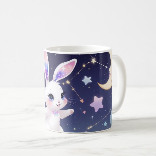Cosmic Bunny Mug – Celestial Rabbit (Devant droit)