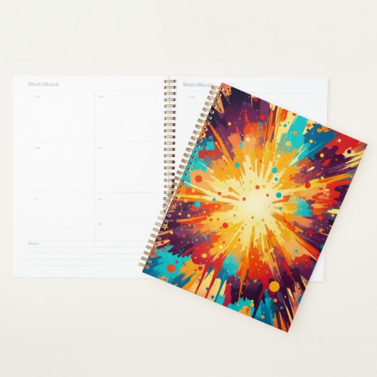 Cosmic Burst Abstract Splatter Art (Devant avec enveloppe)