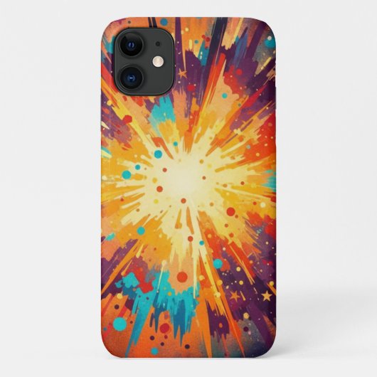 Cosmic Burst Abstract Splatter Art Case-Mate iPhone Case (Achterkant)