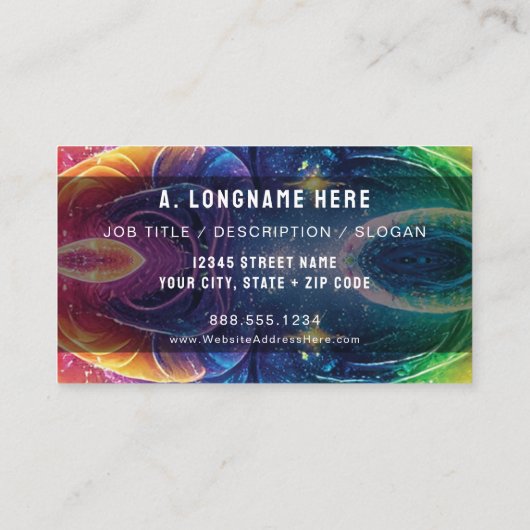 Cosmic Burst Galaxy Reiki Healer Company Logo  Visitekaartje (Achterkant)