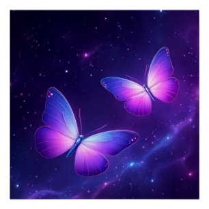 Cosmic Butterfly Duo beroemd gemaakt door Dreamy G Perfect Poster