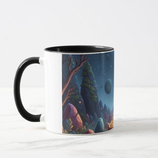 Cosmic Campfire Magic Forest Coffee Mug (Gauche)