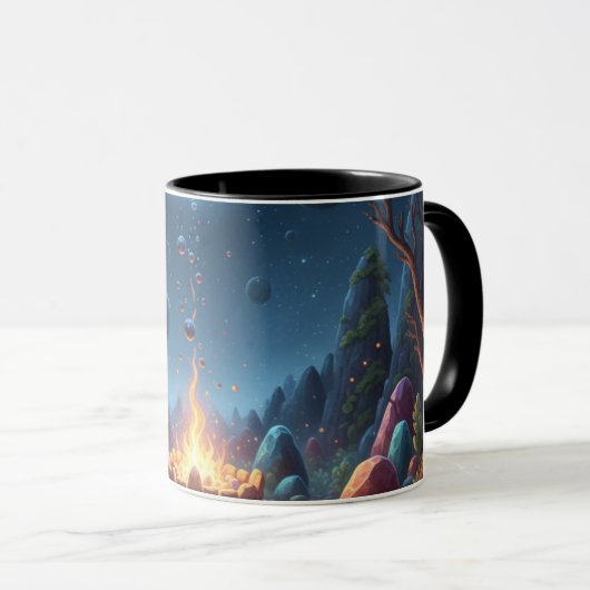 Cosmic Campfire Magic Forest Coffee Mug (Devant droit)
