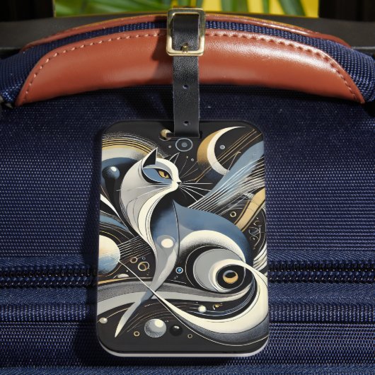 Cosmic Cat Abstracte hemelse trekkoord tas Bagagelabel (Voorkant Insitu 2)