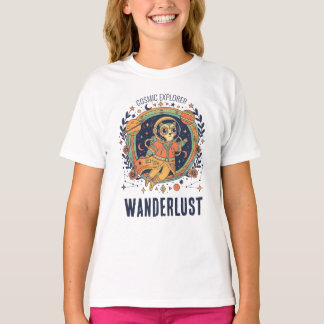 Cosmic Cat Astronaut Space Explorer Wanderlust T-shirt