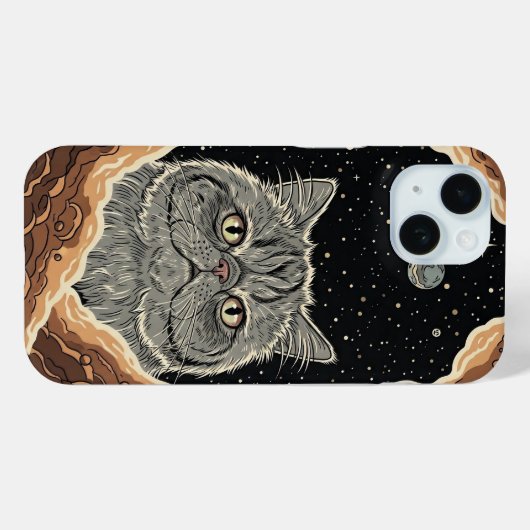 Cosmic Cat Case-Mate iPhone Case (Achterkant (horizontaal))