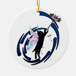 Cosmic Cat Dandelion Keramisch Ornament