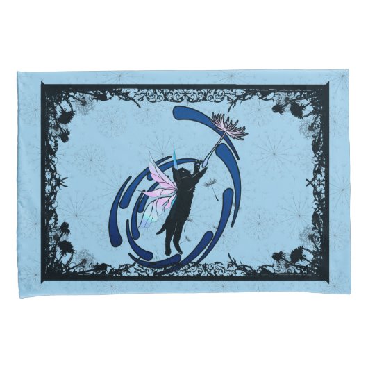 Cosmic Cat Dandelion Kussensloop (Voorkant-Rechts)