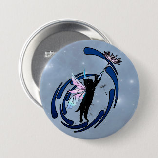 Cosmic Cat Dandelion Ronde Button 7,6 Cm