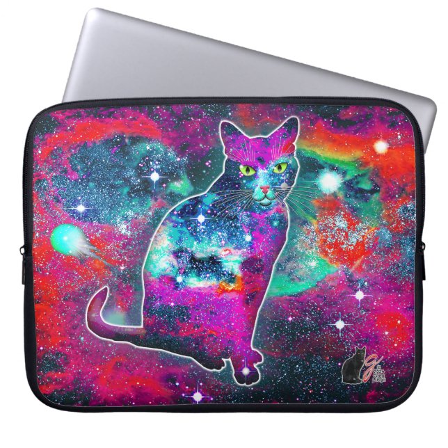 Cosmic Cat Delta Electronics Bag Laptop Sleeve (Voorkant)