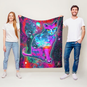 Cosmic Cat Delta Fleece Deken