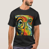 Cosmic Cat Explorer – Psychedelic Space Art T-shirt (Voorkant)