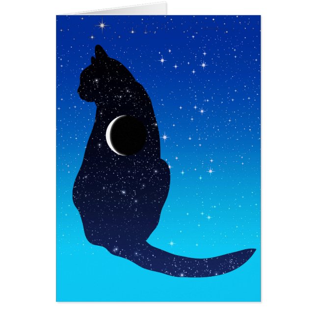 Cosmic Cat in sterren en Crescent Moon Pattern (Voorkant)