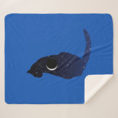 Cosmic Cat in sterren en Crescent Moon Pattern Sherpa Deken (Voorkant (horizontaal))