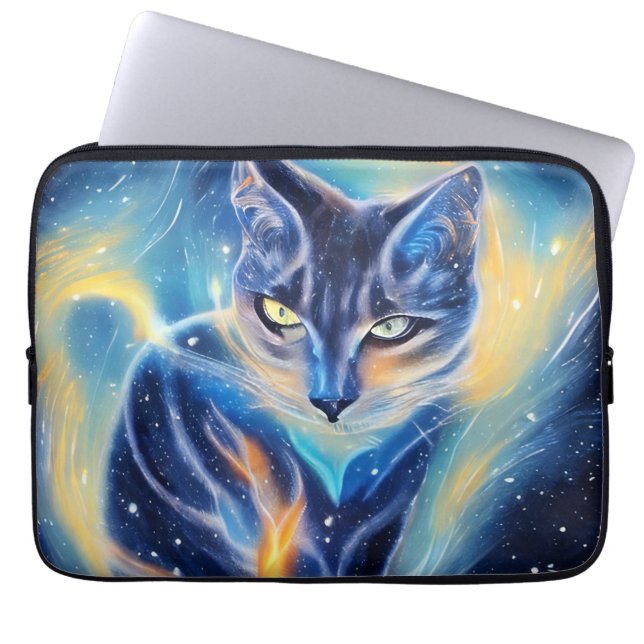 Cosmic Cat Laptop Sleeve (Voorkant)