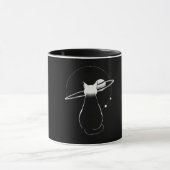 Cosmic Cat Minimalist Line Art Coffee Mug (Centre)