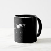 Cosmic Cat Minimalist Line Art Coffee Mug (Devant droit)