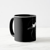 Cosmic Cat Minimalist Line Art Coffee Mug Mok (Voorkant links)