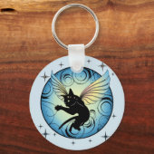Cosmic Cat Moon Sleutelhanger (Voorkant)
