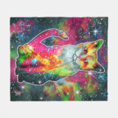 Cosmic Cat Omega Fleece Deken (Voorkant (Horizontaal))