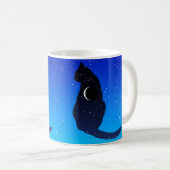 Cosmic Cat on a Starry Sky Background Koffiemok (Voorkant rechts)