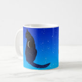 Cosmic Cat on a Starry Sky Background Koffiemok (Voorkant links)