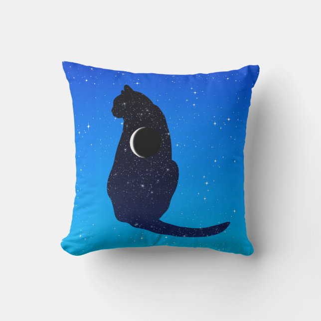 Cosmic Cat on a Starry Sky Background Kussen (Voorkant)