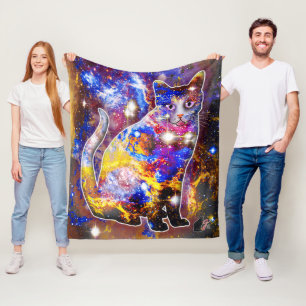 Cosmic Cat Psi Fleece Deken