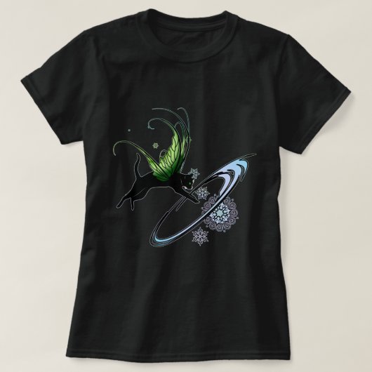 Cosmic Cat Snowflake T-shirt (Design voorkant)