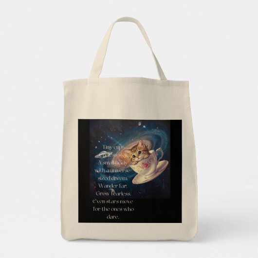 Cosmic Cat Tote Bag – Cute Space Kitten (Dos)
