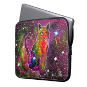 Cosmic Cat Zeta Electronics Bag Laptop Sleeve (Voorkant Links)