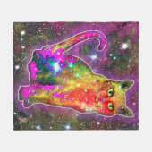 Cosmic Cat Zeta Fleece Deken (Voorkant (Horizontaal))