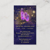 *~* Cosmic Celestial Crystals Gold Glitter Visitekaartje (Achterkant)