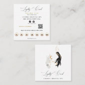 *~* Cosmic Celestial Hands Palm Leaves QR Rewards Klantenkaartje (Voorkant / Achterkant)