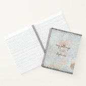 Cosmic Celestial Silver Glitter Girly Monogram Notitieboek (Binnen)