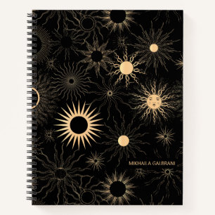 Cosmic Celestial Sun Pattern Personalized Notitieboek
