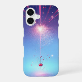 Cosmic Cherry Phone Case - Celestial Light Burst iPhone 16 Hoesje