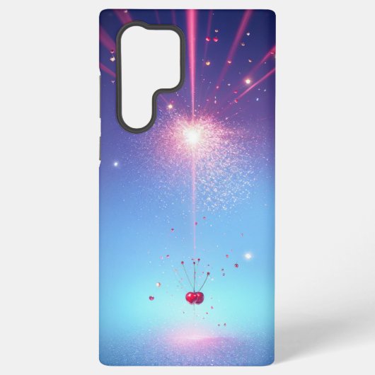 Cosmic Cherry Phone Case - Celestial Light Burst Samsung Galaxy Hoesje (Achterkant)