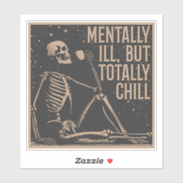 Cosmic Chill: Het ontspannen skelet Sticker