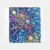 Cosmic Christmas Tree Fleece Deken (Voorkant (Horizontaal))