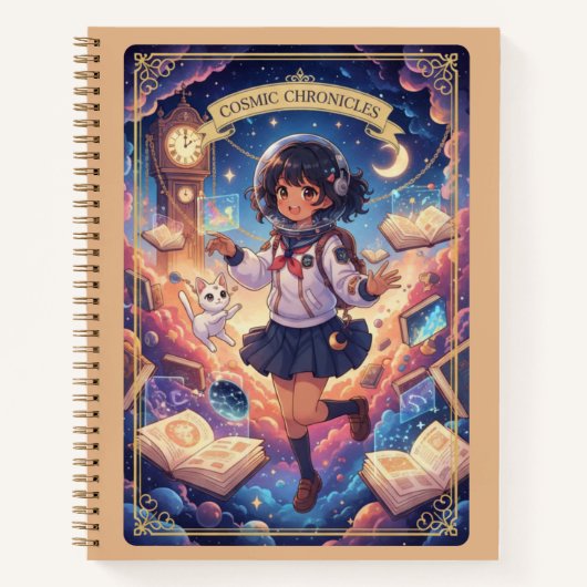 Cosmic Chronicles Astronaut Anime Girl Journal (Devant)