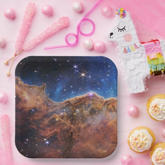 Cosmic Cliffs Carina Nebula Space Webb Telescope Papieren Bordje (Feest)