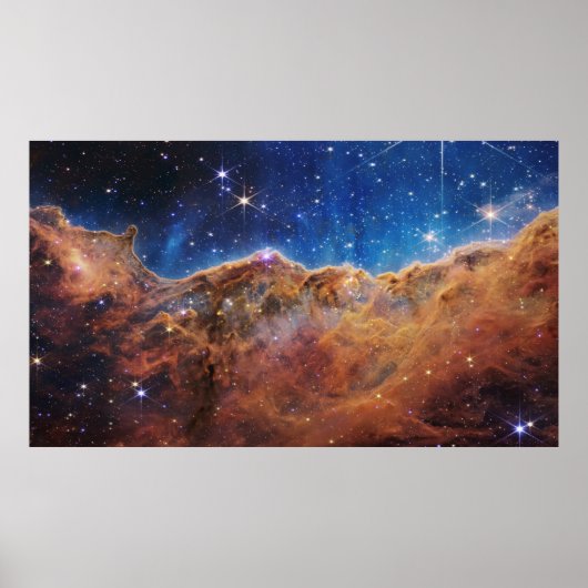 Cosmic Cliffs Carina Nebula Space Webb Telescope Poster (Voorkant)