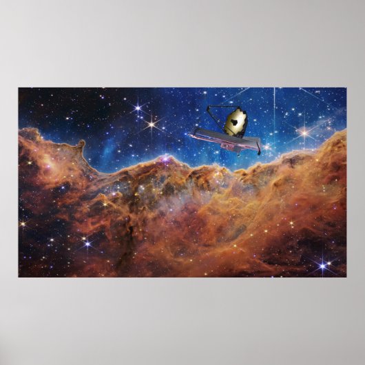 Cosmic Cliffs Carina Nebula Space Webb Telescope Poster (Voorkant)