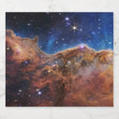 Cosmic Cliffs Carina Nebula Space Webb Telescope Sparkling Wijnetiket (Enkel label)