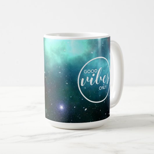 Cosmic Cosmos Space Good Vibes Only Galaxy Koffiemok (Voorkant rechts)